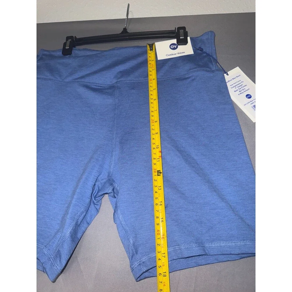 Outdoor Voices CloudKnit 7 In Sculpting Biker Womens Blue High Rise Shorts XXL